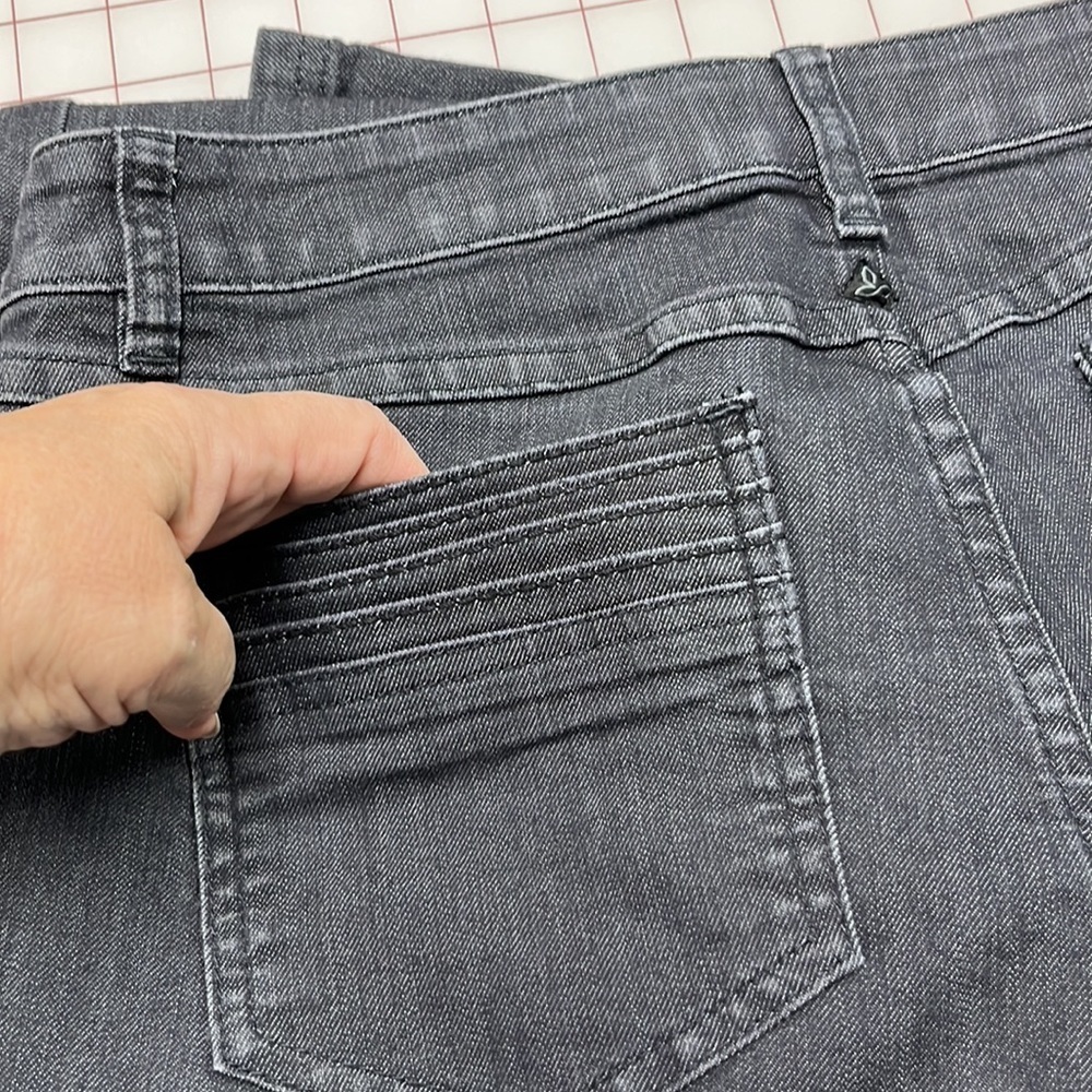 PRANA Jada Grey/Charcoal Demin 5 Pocket Straight Leg Organic Cotton Jean SZ 8/29 - Picture 6 of 16